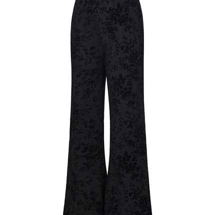 Mesh broek met suède bloemenprint – designed to match