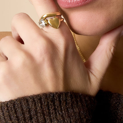 Roestvrijstalen edelsteenringen Hart Casual Dagelijks Eenvoudig Serie Dames sieraden