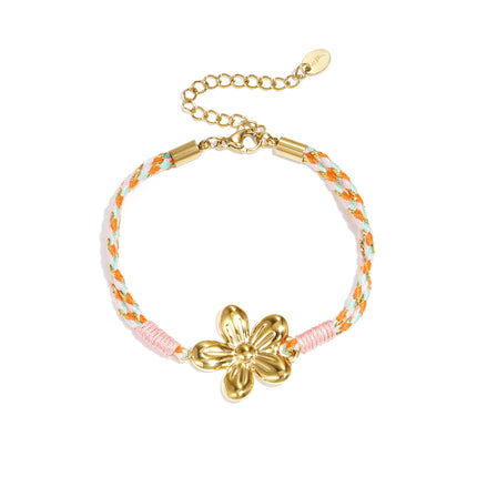 Armbanden met touwbedeltjes, bloemenmotief, casual, vakantie/strand, romantische serie, damessieraden