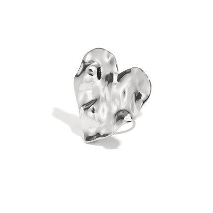 Grote hartvormige statement textuur ring