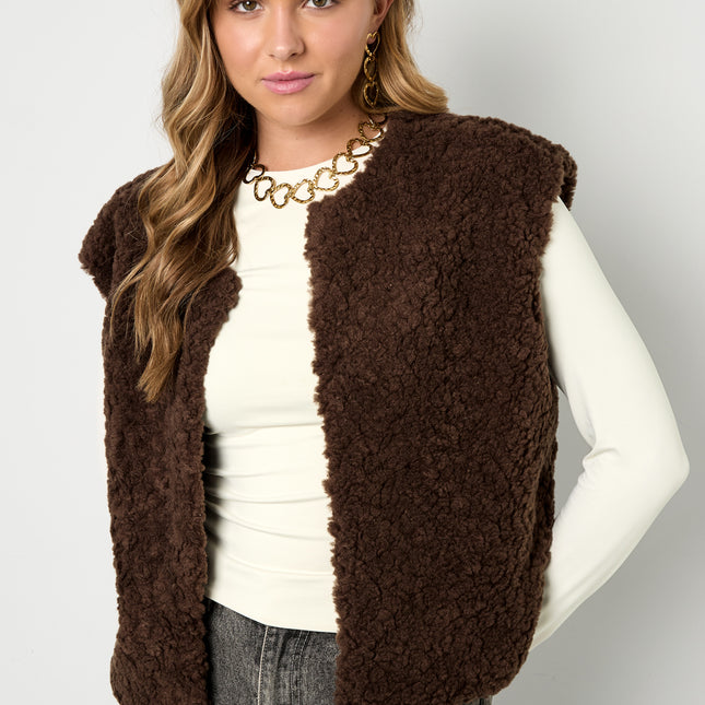 Woven Polyester Fiber Vrouwen Vest Casual Solid Color Fall/Winter