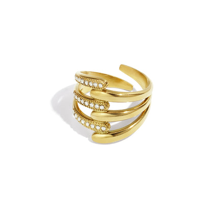 Roestvrijstalen statement ringen, casual, dagelijks, eenvoudig, serie, damessieraden