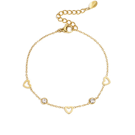 armband met hart en diamant bedels