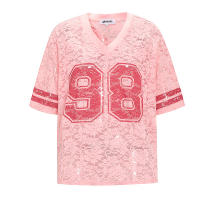 Woven Polyester Fiber Vrouwen T-shirt Sporty Color Clash