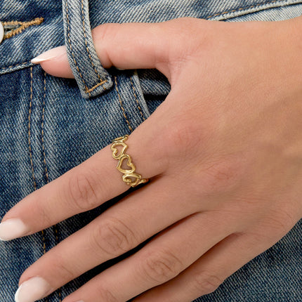 Roestvrijstalen minimalistische ringen Hart Casual Dagelijks Eenvoudig Serie Dames sieraden