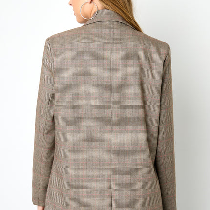 Polyestervezel Vrouwen Suit Set Conservatief Geruit Herfst/Winter