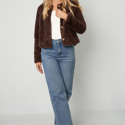 Woven Polyester Fiber Vrouwen Jas Elegant Solid Color Fall/Winter