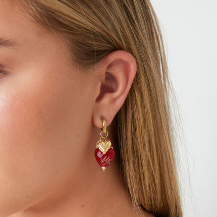 Pastelkleurige hart oorbellen