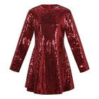 Geweven Polyestervezel Vrouwen Mini Jurk Elegant Pailletten Herfst/Winter