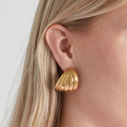 Oorbellen van roestvrij staal, geometrisch, casual, dagelijks, eenvoudig, serie, damessieraden