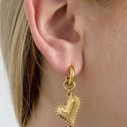 Oorbellen met druppel van roestvrij staal, hart, casual, dagelijks, eenvoudig, serie, damessieraden