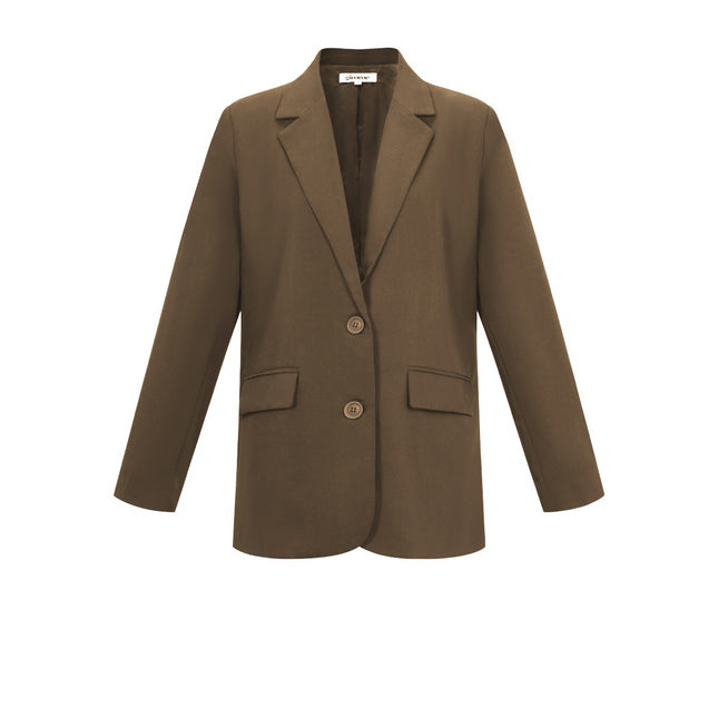 Geweven Polyestervezel Vrouwen Jas Elegant Letters