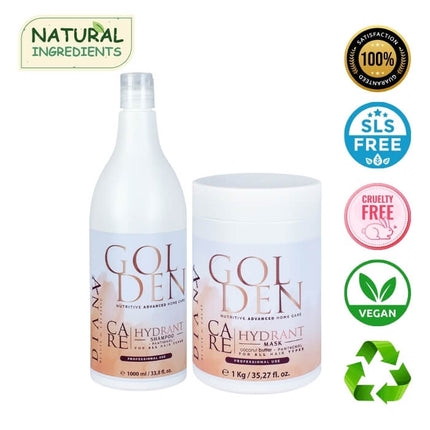 Golden Home Care – duo après Golden Advanced Nutrition : shampooing + masque – 1000 ml + 1000 g – photo 2
