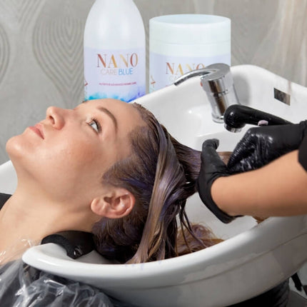 NanoBlue Home Care Set – Shampoo + Masker 1000 ml met violet pigment & hyaluronzuur