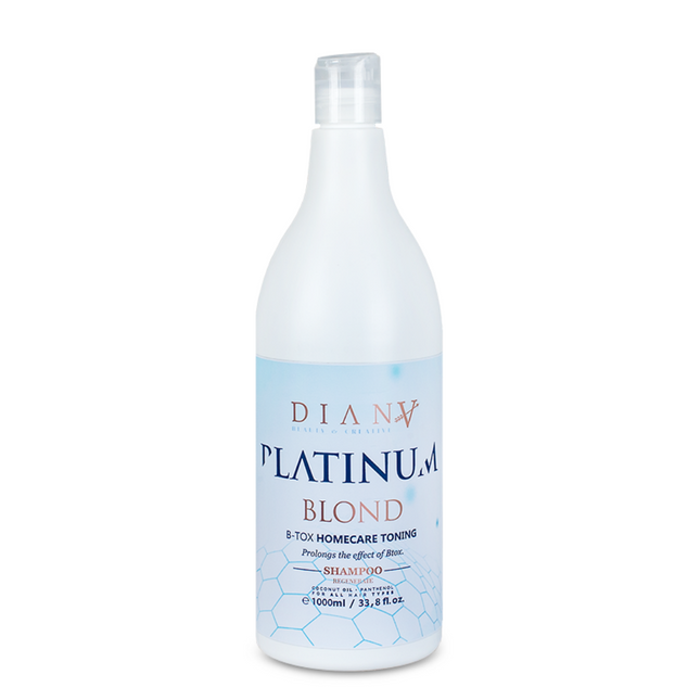 Shampooing soin à domicile Platinum Hair Botox – Shampooing hydratant aux pigments violets pour cheveux blonds froids – 1000 ml