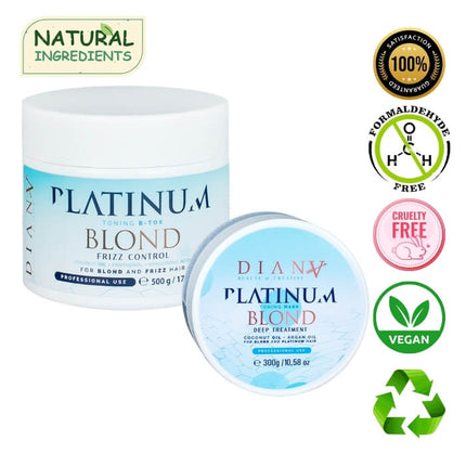Platinum Blond – Set zur Regeneration und Feuchtigkeitspflege blonder Haare mit Tönung und Frizz-Kontrolle – 500 g + 300 g – Bild 5