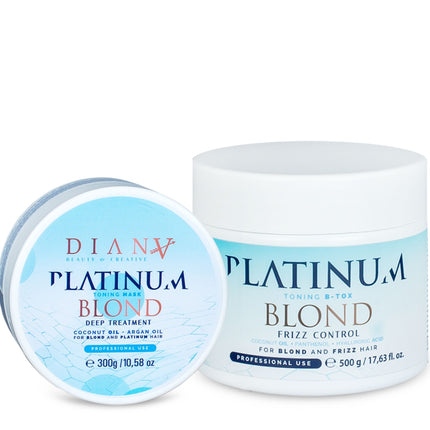 Platinum Blond – Set zur Regeneration und Feuchtigkeitspflege blonder Haare mit Tönung und Frizz-Kontrolle – 500 g + 300 g – Bild 3