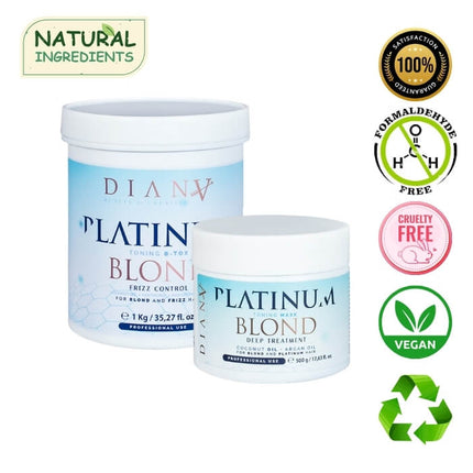 Platinum Blond – Set zur Regeneration und Feuchtigkeitspflege blonder Haare mit Tönung und Frizz-Kontrolle – 1 kg + 500 g – Bild 4