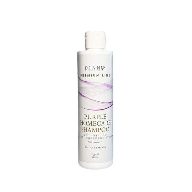 Shampoing Premium Line Purple Home Care – Soin des cheveux blonds enrichi en pigments violets, collagène et kératine – 250 ml