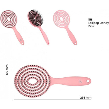 Super Flexible Hair Brush with Boar Bristles – Powder Pink – Massage, Detangle &amp; Blow-dry