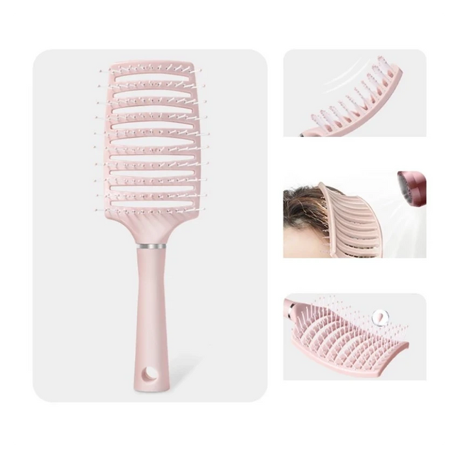Poederroze Haarborstel – Lift bij de Aanzet, Styling & Massage