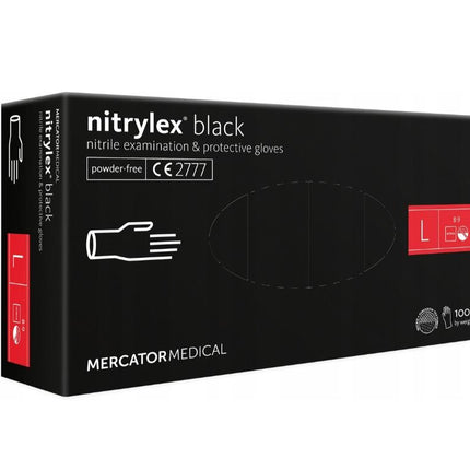 MERCATOR Werkhandschoenen Nitril Zwart L – 100 stuks