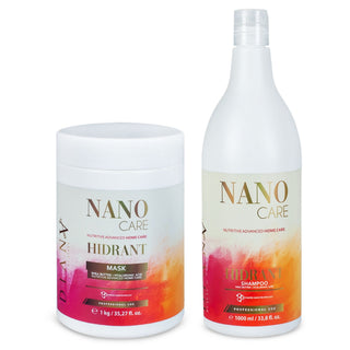 Haarverzorgingsset NanoGold – Shampoo + Masker 1000 ml met hyaluronzuur en kokosolie